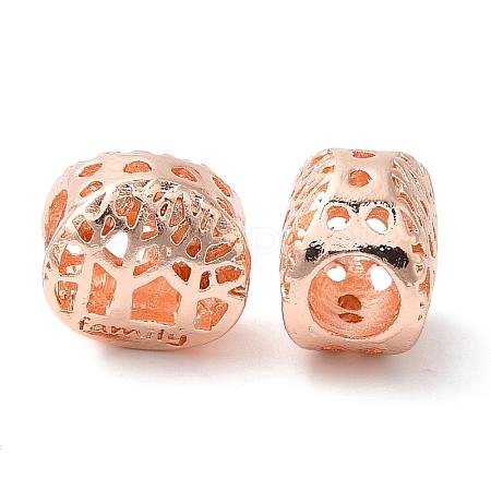 Rack Plating Alloy European Beads PALLOY-S189-08RG-1
