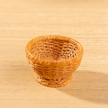 Resin Bamboo Rattan Miniature Basket Ornaments PW-WG81F97-05-1