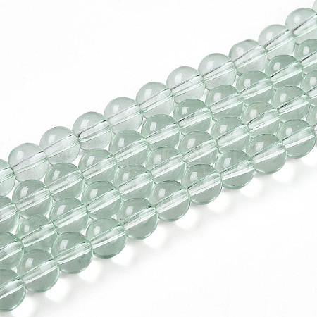 Baking Paint Transparent Glass Beads Strands DGLA-N006-8mm-08-1