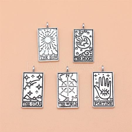5Pcs 5 Style Tibetan Style Alloy Pendants PW-WG23267-01-1