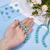 1 Strand Synthetic Turquoise Dyed Beads Strands G-FH0002-59B-3