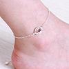 Delicate Silver Plated Brass Cubic Zirconia Filigree Anklets AJEW-BB05248-C-5