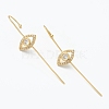 Brass Micro Pave Clear Cubic Zirconia Ear Wrap Crawler Hook Earrings EJEW-J101-19G-1