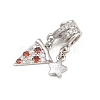 Brass Micro Pave Orange Red Cubic Zirconia Pendants CU-CBAD306-15P-2
