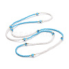 Evil Eye Lampwork & Glass Seed Beaded Elastic Waist Bead Chains NJEW-C00020-03-2