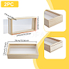 Rectangle Double Sided Clear Acrylic with Wood Display Cases ODIS-WH0038-237B-2