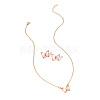 Butterfly Acrylic Rhinestone with Iron Pendant Necklaces & Stud Earrings Sets for Women WGFFCAF-06-4