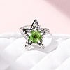 304 Stainless Steel Adjustable Open Cuff Statement Rings RJEW-C083-19P-02-2