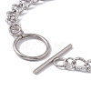Tarnish Resistant 304 Stainless Steel Curb Chain Bracelet with Toggle Clasp for Women BJEW-E017-01P-3