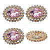 4Pcs 1-Hole Alloy Glass Shank Buttons FIND-DR0001-99C-1