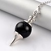 Natural Obsidian Sphere Dowsing Pendulums X-BJEW-E292-A04-2