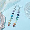 Chakra Theme Natural & Synthetic Gemstone Chip Dangle Earrings EJEW-JE05629-01-2