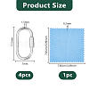 4Pcs 925 Sterling Silver Locking Carabiner Clasps STER-DC0001-74-2