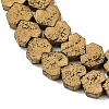 Electroplated Natural Lava Rock Beads Strands G-K388-04B-09-2