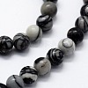 Natural Black Silk Stone/Netstone Beads Strands X-G-I199-11-6mm-3