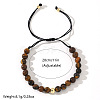 Natural Tiger Eye Round Beads Braided Bead Bracelets ZJ4066-1-2