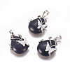 Synthetic Blue Goldstone Pendants G-K296-B04-1