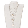 Cowrie Shell Tiered Necklaces NJEW-JN02295-4
