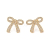 Brass Micro Pave Clear Cubic Zirconia Stud Earrings EJEW-S231-01G-1