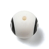 Round with Black Number 0 Silicone Focal Beads SIL-R013-01A-2