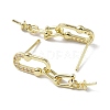 Brass with Cubic Zirconia Stud Earrings Findings KK-B087-07G-2