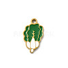 304 Stainless Steel Enamel Charms STAS-I335-03G-02-1