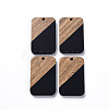 Opaque Resin & Walnut Wood Pendants RESI-T035-38E-1