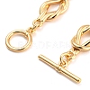 Brass Toggle Clasps with Links KK-D048-02G-2