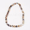 Natural Dyed Agate Beads Necklaces NJEW-F139-6mm-15-1