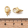 Brass Micro Pave Clear Cubic Zirconia Lobster Claw Clasps KK-G600-25G-04-3