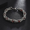 201 Stainless Steel Rope Chain Bracelets BJEW-R313-08A-P-2