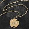 304 Stainless Steel Number 11:11 Pendant Necklaces NJEW-NH0002-01G-02-5