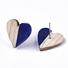 Resin & Wood Stud Earrings EJEW-N017-002A-C01-3