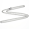 304 Stainless Steel Cable Chain Necklace NJEW-S420-007B-P-3