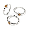 Heart Natural Mixed Stone Adjustable Rings RJEW-Q818-02P-2