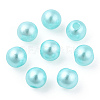 Spray Painted ABS Plastic Imitation Pearl Beads OACR-T015-05A-08-3