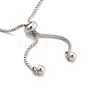Brass Pave Clear Cubic Zirconia Teardrop Box Chain Slider Bracelets BJEW-YWC0002-07P-3