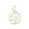 925 Sterling Silver Flower Charms with Jump Rings and 925 Stamp STER-M021-02S-01-1