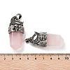 Natural Rose Quartz Faceted Sword Pendants G-Q163-01AS-06-3