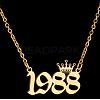 Crown Birth Year 201 Stainless Steel Pendant Necklaces for Women FS-WG4E8F2-09-1