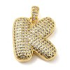 Brass Micro Pave Cubic Zirconia Pendants KK-E061-03G-11-1