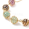 Natural & Synthetic Mixed Gemstone Braided Link Slider Bracelet BJEW-TA00137-01-4