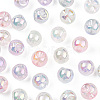 UV Plating Rainbow Iridescent Acrylic Beads OACR-P015-04A-1