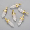 Natural Quartz Crystal Double Terminated Pointed Pendants G-G902-B23-1