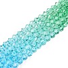 Gradient Color Baking Paint Glass Bead Strands DGLA-A039-T2mm-A018-4
