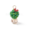Glass Seed Beaded Cactus Pendants PALLOY-MZ00860-01-1