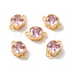 Real 18K Gold Plated Brass Cubic Zirconia Links Connectors KK-M243-04G-04-1