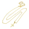 2Pcs 2 Colors Star Alloy Pendant Necklaces NJEW-JN05214-4