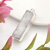 Rectangle Dyed Natural Druzy Agate Pendants G-I139-07S-2