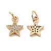 Rack Plating Brass Micro Pave Cubic Zirconia Charms KK-E081-18G-1